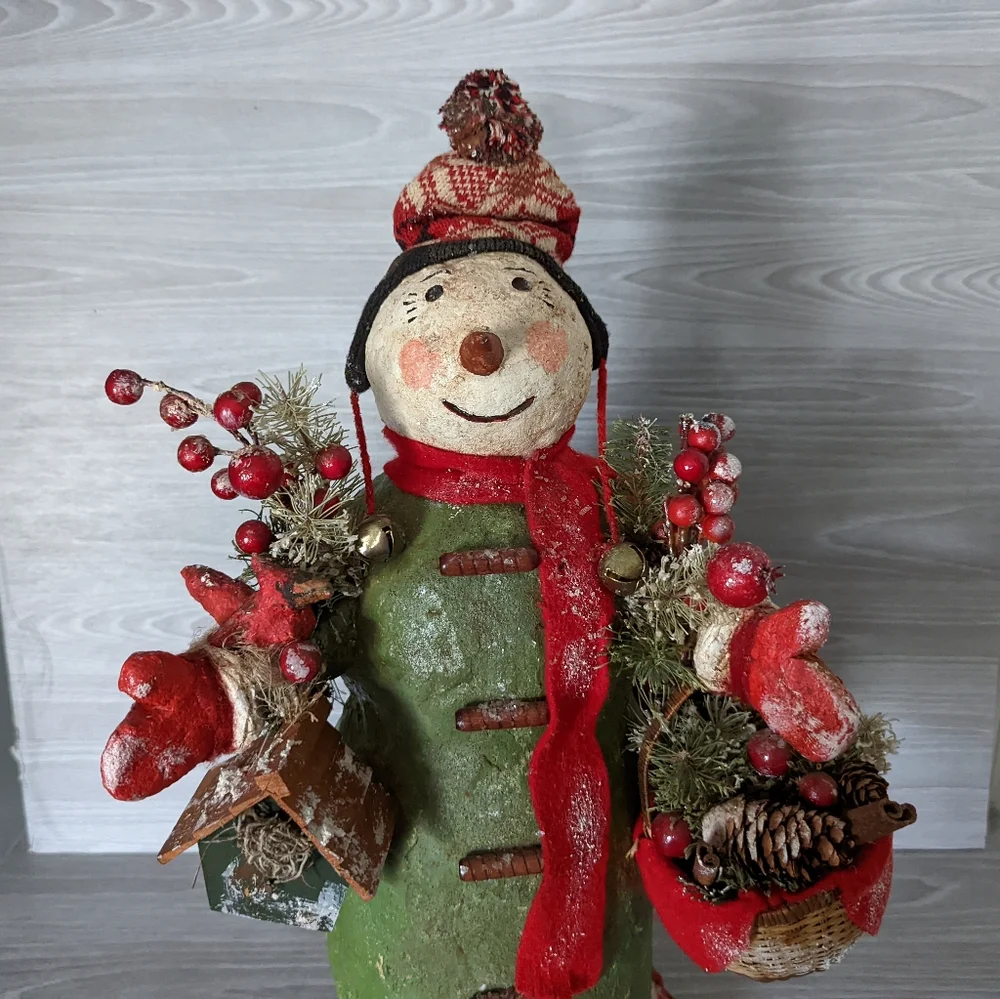 Thomas Panetta Krisnick Signed Rustic Snowman